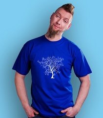 Drzewo t-shirt męski niebieski m