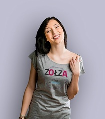 Zołza t-shirt damski jasny melanż xs