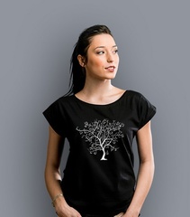 Drzewo t-shirt damski czarny m