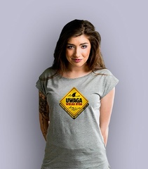 Wielka ryba t-shirt damski jasny melanż xl