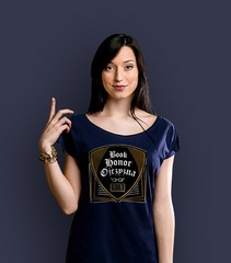 Book honor ojczyzna ml t-shirt damski granatowy s