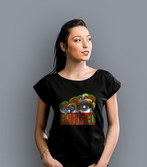 Exhausted t-shirt damski czarny s