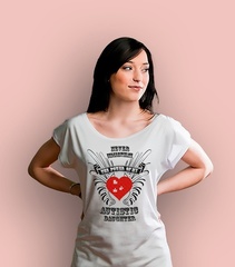 Autistic daughter t-shirt damski biały xs