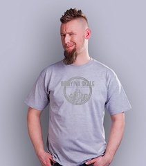 Domy na skale t-shirt męski jasny melanż m