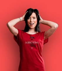 Dobre wino t-shirt damski czerwony l