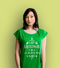 Last kristmas t-shirt damski zielony l