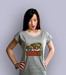 Exhausted t-shirt damski jasny melanż xl