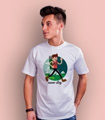 Never stop jak to daleko t-shirt męski biały xxl