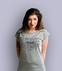 Travel t-shirt damski jasny melanż xl
