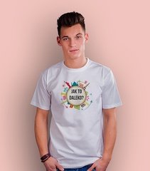 Jak to daleko circle t-shirt męski biały s