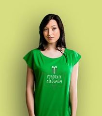 Pomocnik mikołaja t-shirt damski zielony m