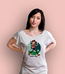 Never stop jak to daleko t-shirt damski biały l