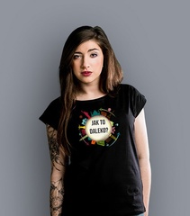 Jak to daleko circle t-shirt damski czarny l