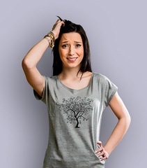 Drzewo t-shirt damski jasny melanż xs