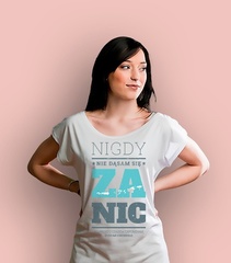 Nigdy nie dąsam się za nic! t-shirt damski biały xs
