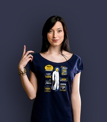 Jan paweł ii t-shirt damski granatowy xs