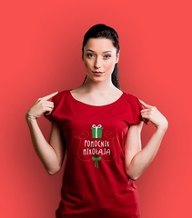 Pomocnik mikołaja t-shirt damski czerwony m