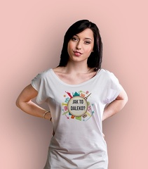 Jak to daleko circle t-shirt damski biały m