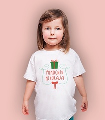 Pomocnik mikołaja t-shirt dziecięcy biały 146