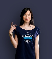 Nie spasłam się t-shirt damski granatowy l