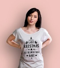 Last kristmas t-shirt damski biały xs