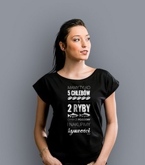 5 chlebów t-shirt damski czarny s