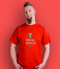 Pomocnik mikołaja t-shirt męski czerwony s
