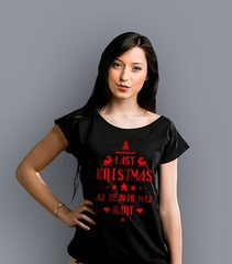 Last kristmas t-shirt damski czarny m