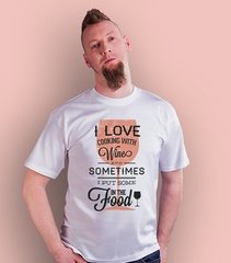 Love cooking with wine t-shirt męski biały xl