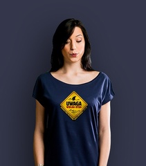 Wielka ryba t-shirt damski granatowy xs
