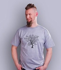 Drzewo t-shirt męski jasny melanż s