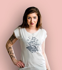 Żaglowiec t-shirt damski biały xxl