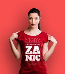 Nigdy nie dąsam się za nic! t-shirt damski czerwony xs