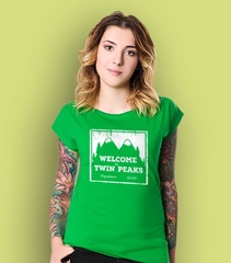  wyprzedaż - welcome to twin peaks damska m t-shirt damski zielony m