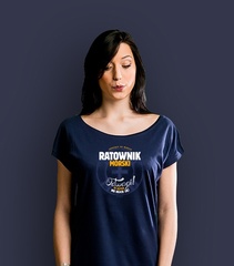 Ratownik morski t-shirt damski granatowy m