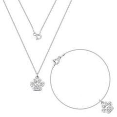 Komplet z psią łapką z kryształami swarovski /274/