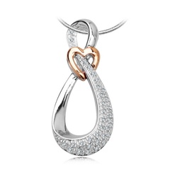 Staviori wisiorek. 34 diamenty, szlif brylantowy, masa 0,11 ct., barwa h, czystość si1-si2. białe, różowe złoto 0,585. wymiary 12x27 mm.   