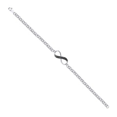 Staviori bransoleta 18cm. 18 diamentów, kolor czarny, szlif brylantowy, masa 0,15 ct.. białe złoto 0,585. szerokość 6 mm.   