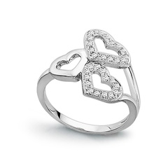 Staviori pierścionek. 30 diamentów, szlif brylantowy, masa 0,25 ct., barwa h, czystość si2. białe złoto 0,585. szerokość 12 mm.   