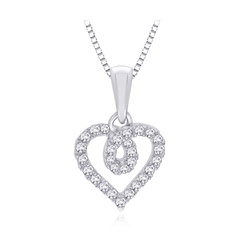 Staviori wisiorek. 28 diamentów, szlif brylantowy, masa 0,15 ct., barwa h, czystość si2. białe złoto 0,585. wymiary 10x9 mm. długość 15 mm.   