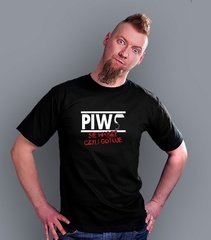 Piwo się warzy nie gotuje t-shirt męski czarny l