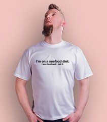 Seafood diet t-shirt męski biały xl