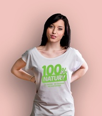 100% natury t-shirt damski biały xl