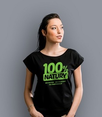 100% natury t-shirt damski czarny xxl