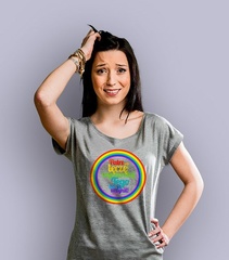Patrz na tęczę t-shirt damski jasny melanż s