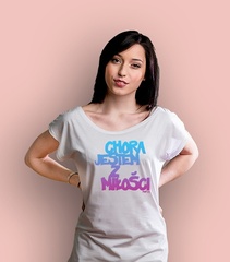 Chora z miłości t-shirt damski biały xs