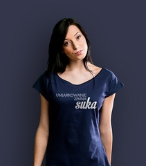 Umiarkowanie zimna suka t-shirt damski granatowy s