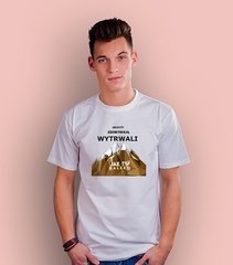 Szczyty zdobywają wytrwali t-shirt męski biały m