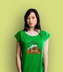 Szczyty zdobywają wytrwali t-shirt damski zielony m