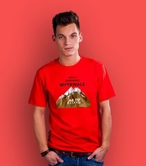 Szczyty zdobywają wytrwali t-shirt męski czerwony s